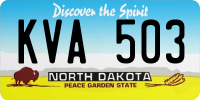 ND license plate KVA503