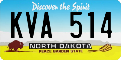 ND license plate KVA514