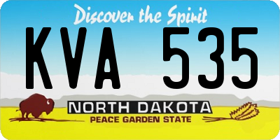 ND license plate KVA535