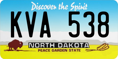ND license plate KVA538