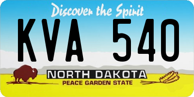 ND license plate KVA540