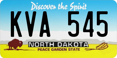 ND license plate KVA545