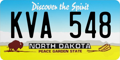 ND license plate KVA548