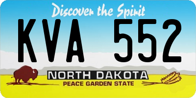 ND license plate KVA552