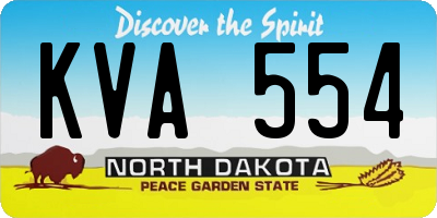 ND license plate KVA554