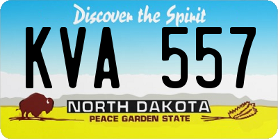 ND license plate KVA557