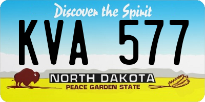 ND license plate KVA577