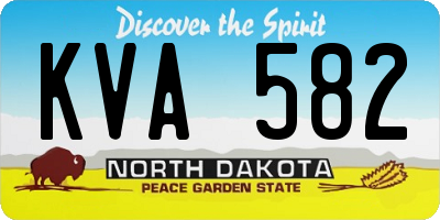 ND license plate KVA582