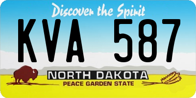 ND license plate KVA587