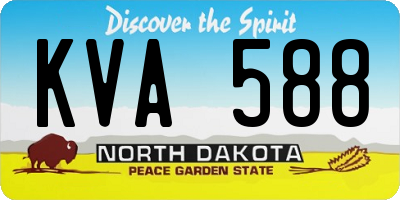 ND license plate KVA588