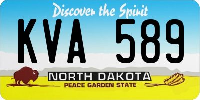 ND license plate KVA589