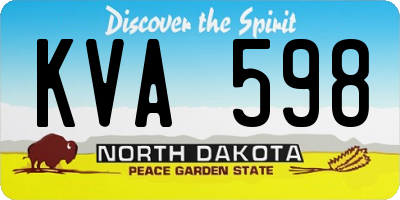 ND license plate KVA598