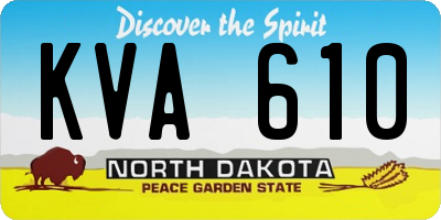 ND license plate KVA610