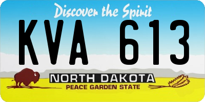 ND license plate KVA613