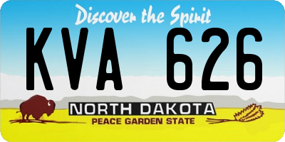 ND license plate KVA626