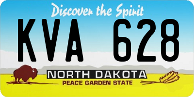 ND license plate KVA628