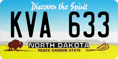 ND license plate KVA633