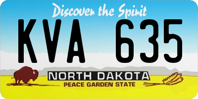 ND license plate KVA635
