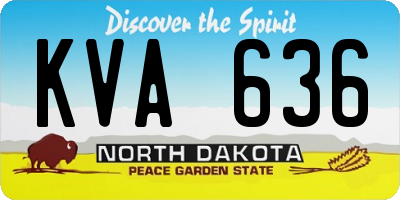 ND license plate KVA636
