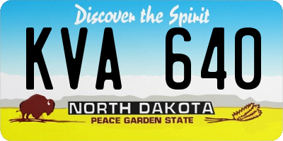 ND license plate KVA640