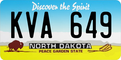 ND license plate KVA649
