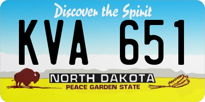 ND license plate KVA651