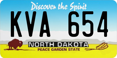ND license plate KVA654