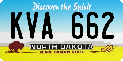 ND license plate KVA662