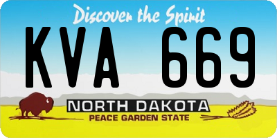 ND license plate KVA669