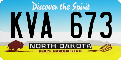ND license plate KVA673