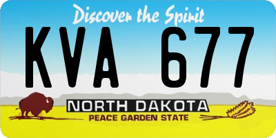 ND license plate KVA677