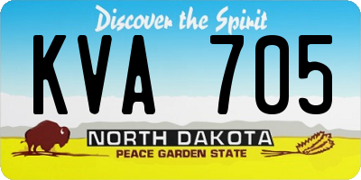 ND license plate KVA705
