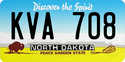 ND license plate KVA708