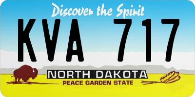 ND license plate KVA717