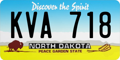 ND license plate KVA718