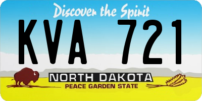 ND license plate KVA721