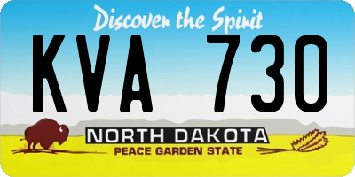 ND license plate KVA730
