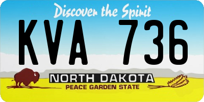 ND license plate KVA736
