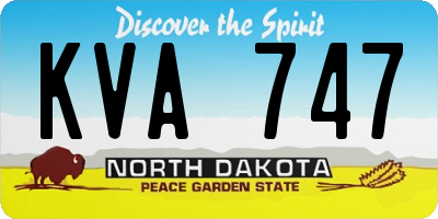 ND license plate KVA747