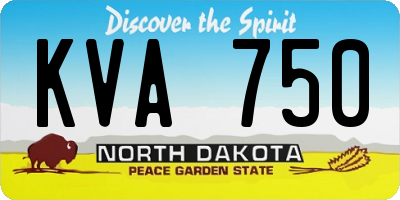 ND license plate KVA750