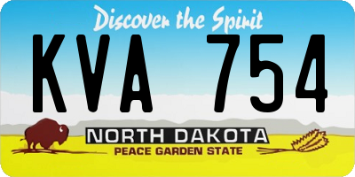 ND license plate KVA754