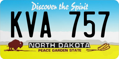 ND license plate KVA757