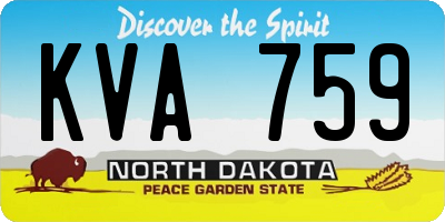ND license plate KVA759
