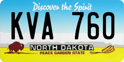 ND license plate KVA760