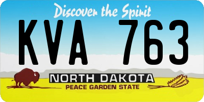 ND license plate KVA763