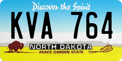 ND license plate KVA764