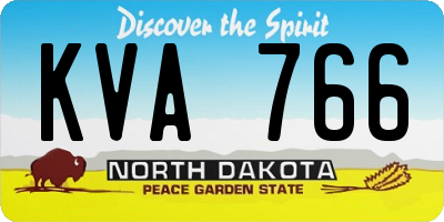 ND license plate KVA766