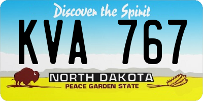 ND license plate KVA767