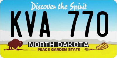 ND license plate KVA770