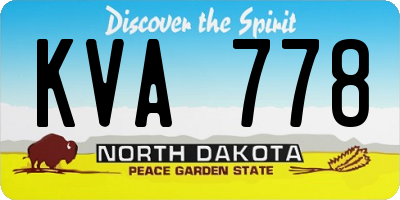 ND license plate KVA778